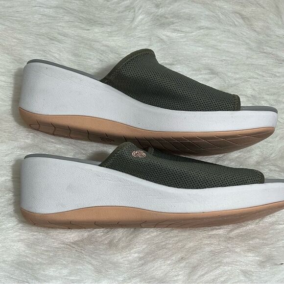 Clarks Green/Pink Step Cali Bay‎ Cloudsteppers Wedge Sandals -- 10W - Picture 6 of 12